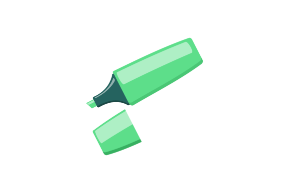 Back to School Green Highlighter Icon: Graphics & Icons for Real Projects