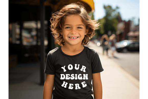 Back to School Kid Black T-shirt Mockup Graphics