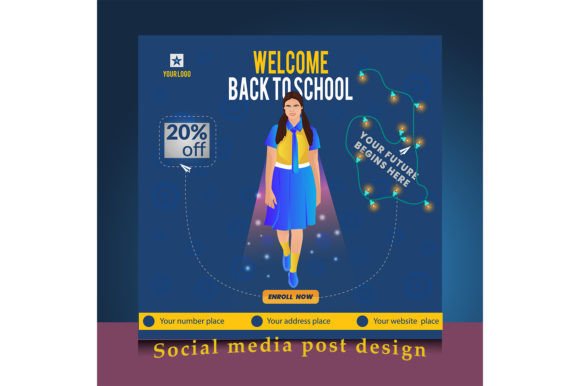 Back to School Social Media Post Graphics for Websites