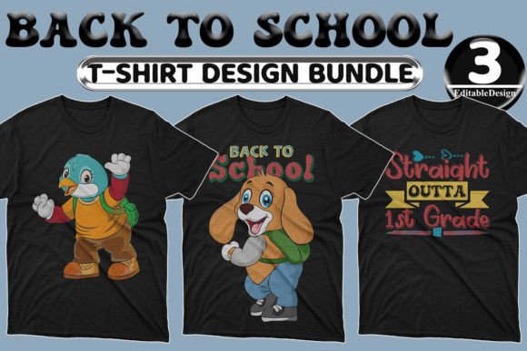 Back to School T-shirt Design Bundle-02: Graphics & T-Shirt Designs