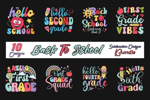 Retro Back to School Sublimation Bundle
